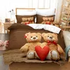 3D Teddy Bear Bedding Set White Polar Bear Bed Linen Teens Women Single Twin Queen King Full Size Duvet Cover 3pcs Bedclothes