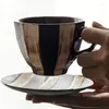 Tazze in stile giapponese in stile giapponese tazza di caffè e piattino set a casa semplice gruppo di tè pomeridiano arte retrò LB031009