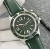 U1 top aaa luxurio bretiling dial verde observa o patrimônio da herança superocean automática relógio de couro com cinta de couro clop masculino de punho de trabalho completo