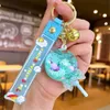 Anelli chiave Nuovo Creative Lollipop Key Chain Cute Keychain Luxury Floating Cine Moving Liquid Ring per Women Bag KeyFob 240412