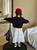 Kids Lace Hollow Embroidery Long Ckerts Girls Tiered Falbala Princess Skirt 2024 Summer Children Birthday Salting Z7678