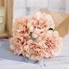Dekorativa blommor 5st Ett gäng Peony Fake Flower Simulation Silk Home Decorations Wedding Bridal Bouquet Living Living