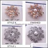 Jewelry Settings Diy Pearl Brooch Setting Rhinestone For Women Fashion Accessories 12 Styles Pins Christmas Drop Delivery Dhzuq