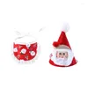 Hundkläder Cat Christmas Bib Dress Up Costume Festival Decor Pet Holiday Party Santa Hat Drop