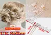 Quotvintage Wedding Bridal Pearl Flower Crystal Hair Pins Bridesmaid Clips Side Comb4566316