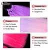 Synthetic Straight Ponytail With Hair Rubber Colorful Pre stretched Braiding Hair Glitter Ponytail Mixed Tinsel 24inch 9 Strands