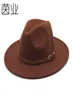 Flower Gray Wool Tophoed mannen en vrouwen Fedora Hat Flat Brim Broadbrimmed Hat Su Li Wool Cap7938684