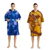 Mulher tie-dye mergulhar traje robe poncho seco rápido com capuz Toalha de banho de banho de natação praia Swimming Surfing towel adulto homem