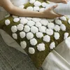 Pillow Cream Snow Flower Pilows Dot Embroidery Case Warm Soft Decorative Cover For Sofa 45x45 Fall Winter Home Decor