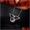 Pendant Necklaces Customized Projection Angel Wings Necklace Siery Custom Color Pos Women Man Jewelry Accessorie 240115 Drop Deliver Dhnib