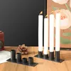 Kandelhouders 2024 Smeedijzeren zwarte metaalhouder Candlestick Stand Decoratie voor slaapkamerkamer Dormitory