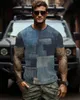 2024 men's striped short sleeved denim printed T-shirt men's and women's luxury brand short sleeved hip-hop street clothing top casual clothing DDTX105