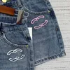 Women's Shorts designer High end Xiaoxiang 24 Early Spring New Fashion Pink Flocking Waist Jeans and in Two Colors V7TW