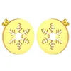 Stud Earrings Stainless Steel Post Women Winter Statement Jewelry Tiny Snowflakes Ears Wedding Gift