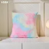 Pillow LOZUJOJU Colorful Tie Dyed Design Plush Cover Velvet Pillowcases Car Sofa Living Room Decorative