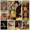 Sångare Lana del Rey Vintage Affischer Född för att die retro Kraft Paper Sticker Diy Room Bar Cafe Decor Gift Print Art Wall Paints