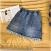 SKIRTS FD Designer de saia curta de jeans feminina A 23SS Summer New Letter Bordery Shorts Alta Colo