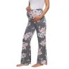 Pants Comfortable Maternity Wide Leg Pants High Waist Lounge Pregnant Straight Pants Stretch Flower Printed Pregnancy Nursing Pants