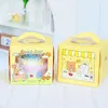 Present Wrap Cute Bear Cake Box Portable Handle Mousse Paper Packaging Child Birthday Party Gynnar dekoration