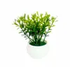 Dekorativa blommor kransar 3 st konstgjorda växter faux grön bonsai krukvagnar topiary buskar med krukor för hus bondgård dro dhla3