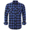 Mens Plaid Flannel Shirt Spring Autumn Male Regular Fit Casual Long-Sleeved Shirts For USA SIZE S M L XL 2XL 240320