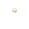 Cluster Rings National Style Imitation Jade Adjustable Ring Gold Plated Green Glaze FU Good Lucky Jewelry For Women Gifts