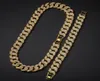 Hip Hop Bling Chains Jewelry Men Bracelets Ouro Colar Geld Out Miami Cuban Link Chain7087703