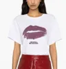 24SSS ISABEL MARANT NOUVEAU NICHE Designer T-shirt Classic Hot Lip Imprimé décontracté polyvalent Coton Coton Coton Pilor Lover Tees Top Femmes Polos à manches courtes