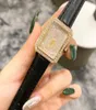 Popular Casual Top Brand Quartz Wrist Watch For Women Girl Crystal Retangle Style Leather Welts Watches CHA428700799