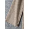 Ternos femininos Blazers Blazers Lã cinza Temperamento Comutório Solid Color Pants, camisa de malha espessa de mangas compridas, conjunto de 2 peças de algodão