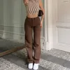 Jeans pour femmes printemps décontracté pantalon denim marron