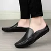 Lässige Schuhe Herren Herbst Low Slip auf die Hälfte für Männer hochwertiger echtes Leder Italiener Designer atmungsaktives Zapatos Charol Hombre