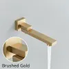 Pinsel Gold Thermostatische Badezimmer Dusche Wasserhahn Niederschlag Duschkopf Decken Wandmontierte Badewanne Mixer Tap Bad Dusch Set Set