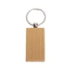 Rings 30Pcs/Lot Diy Blank Wooden Key Chain Rectangle Heart Round Ellipse Carving Keyring Wood Keychain Ring for Men Women Gift