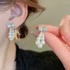 Boucles d'oreilles en pente corée de la mode de la mode noix de nœuds pour les femmes