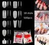 500pcs Pressione na ponta da unha Clear White Tampa completa francesa Dicas falsas de dedos de dedo uhhape acrílico UV Manicure NAF0146470100