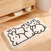 Bath Mats Simple Cartoon Mat 2 Pcs/set U-shaped Toilet Thick Microfiber Bathroom Rug Non-slip Absorbent Shower Floor Carpet