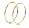 Damesmeisjes gladde hoepel oorbellen 18k geel goud gevuld grote grote cirkel knuffels oorbellen 40 mm diameter4698428
