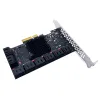 CARDS PCIE SATA Card 16 Ports 6GB SATA 3.0 PCIe Card, PCIe to SATA Controller Expansion Card, X4 PCI Slots Support 16 SATA 3.0 Devices