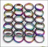 Anneaux de bande Bijoux 6 mm Retro Fashion Hematite Colorf Anneau de surface cambre Couleur de surface Couleur de Noël DHTWK1701137