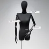 Halflange dames volwassen mannequins kleding plat schouderholte mannequin voor dameskledingwinkel zwarte display stand