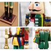 2Pcs/3Pcs 30CM Wooden Nutcracker Puppet Figurine Hand Painted Nutcracker Soldier Model Doll Christmas Ornaments Home Decoration