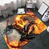 15 Storlek Flaming Ghost Skull Motorcykel Rider Non-Slip Rug-mattan för vardagsrum Dörrat sovrum Kök Mat Heminredning
