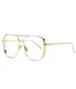 Luksusowe okulary przeciwsłoneczne w stylu skalnym dla mężczyzn kwadratowe okulary obiektywu obręczy męska pełna ramka ponadwymiarowa vintage złoty srebrny metalowe okulary przeciwsłoneczne 5683625