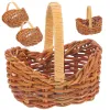 4 pezzi Mini Accessori per bambole Baschetto Basket Ornament Miniature Decors Storage Baby Craft Rattan