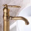 Robinets d'évier de salle de bain Dessin de câble de robinet antique tout cuivre européen froid et mélange de robinets d'eau bassin de légumes