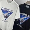 Trendig europeisk CA kortärmad t-shirt med flygplan bokstav mönster unisex topp tröja