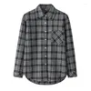 Women's Blouses 2024 Casual Women Plaid Shirts Loose Design Womens And Tops College Style Female Long Sleeve Shirt Checked Clothes