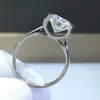 Silver 925 Original 3 9mm Diamond Test Past D Color Cow Head Ring Brilliant Cut Gemstone Wedding Rings240412