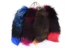 Fox Tail Fur Tassel Key Chain Bag Strap Car Keychain Pompom Charm Pendant Silver Buckle Phone Keyring Woman Gfit 4 Colors5972167